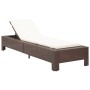 Tumbona con cojín de ratán sintético marrón de vidaXL, Tumbonas - Ref: Foro24-46235, Precio: 163,75 €, Descuento: %