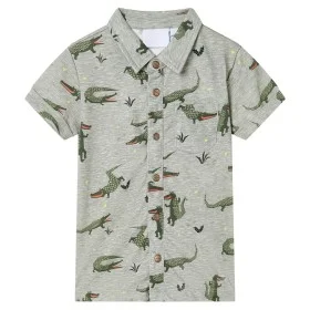 Camisa infantil caqui claro melange 140 de , Camisetas para niños - Ref: Foro24-12108, Precio: 10,44 €, Descuento: %