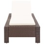 Tumbona con cojín de ratán sintético marrón de vidaXL, Tumbonas - Ref: Foro24-46235, Precio: 163,75 €, Descuento: %