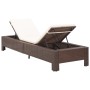 Tumbona con cojín de ratán sintético marrón de vidaXL, Tumbonas - Ref: Foro24-46235, Precio: 163,75 €, Descuento: %
