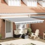 Toldo retráctil aluminio y tela gris antracita y blanco 4x3 m en Toldos | Comprar online en Foru.es