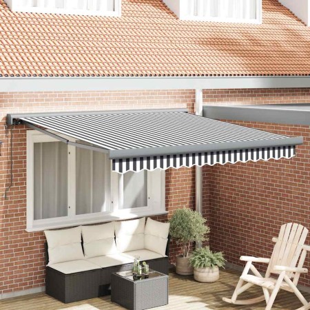 Toldo retráctil aluminio y tela gris antracita y blanco 3x2,5 m en Toldos | Comprar online en Foru.es