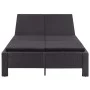 Tumbona para 2 personas con cojín ratán sintético negro de vidaXL, Camas para exteriores - Ref: Foro24-46241, Precio: 478,05 ...