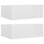 Mesitas noche flotante 2 uds contrachapada blanco 40x30x15 cm de vidaXL, Mesitas de noche - Ref: Foro24-800319, Precio: 45,08...