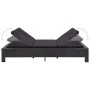 Tumbona para 2 personas con cojín ratán sintético negro de vidaXL, Camas para exteriores - Ref: Foro24-46241, Precio: 478,05 ...