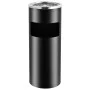 Papelera con cenicero de acero negro 30 L de vidaXL, Cubos de la basura y papeleras - Ref: Foro24-51088, Precio: 81,71 €, Des...