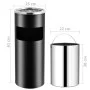 Papelera con cenicero de acero negro 30 L de vidaXL, Cubos de la basura y papeleras - Ref: Foro24-51088, Precio: 81,71 €, Des...