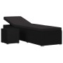 Tumbona de jardín con cojín y mesita ratán sintético negro de vidaXL, Tumbonas - Ref: Foro24-46228, Precio: 163,12 €, Descuen...