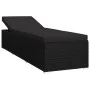 Tumbona de jardín con cojín y mesita ratán sintético negro de vidaXL, Tumbonas - Ref: Foro24-46228, Precio: 160,28 €, Descuen...