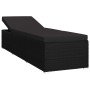 Tumbona de jardín con cojín y mesita ratán sintético negro de vidaXL, Tumbonas - Ref: Foro24-46228, Precio: 163,12 €, Descuen...