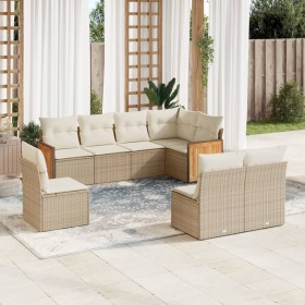 Juego de sofás de jardín con cojines beige 8 pzas ratán PE de , Conjuntos de jardín - Ref: Foro24-3260126, Precio: 539,54 €, ...