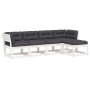 Set sofás jardín 5 pzas con cojines madera maciza pino blanco de , Conjuntos de jardín - Ref: Foro24-3217006, Precio: 561,22 ...
