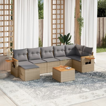 Juego de sofás de jardín con cojines beige 8 pzas ratán PE de , Conjuntos de jardín - Ref: Foro24-3259441, Precio: 508,51 €, ...