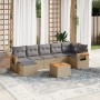 Juego de sofás de jardín con cojines beige 8 pzas ratán PE de , Conjuntos de jardín - Ref: Foro24-3259441, Precio: 508,51 €, ...
