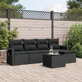 Set de sofás de jardín 6 piezas y cojines ratán sintético negro de , Conjuntos de jardín - Ref: Foro24-3252432, Precio: 413,1...