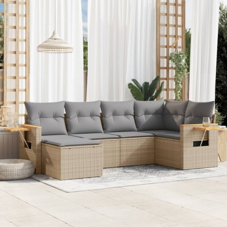 Juego de sofás jardín con cojines 6 pzas ratán sintético beige de , Conjuntos de jardín - Ref: Foro24-3259420, Precio: 423,37...