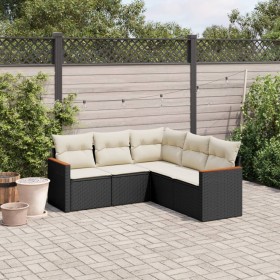 Set de muebles de jardín 5 pzas y cojines ratán sintético negro de , Conjuntos de jardín - Ref: Foro24-3258360, Precio: 321,5...