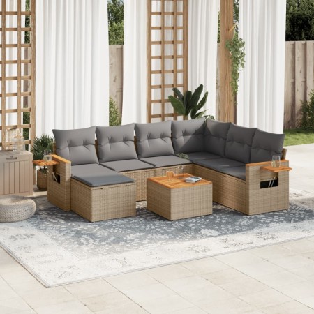 Juego de sofás de jardín con cojines beige 8 pzas ratán PE de , Conjuntos de jardín - Ref: Foro24-3259455, Precio: 508,51 €, ...