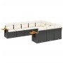 Set de sofás de jardín 10 pzas cojines ratán sintético negro de , Conjuntos de jardín - Ref: Foro24-3259578, Precio: 604,69 €...