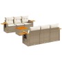 Set sofás de jardín 7 piezas y cojines ratán sintético beige de , Conjuntos de jardín - Ref: Foro24-3259034, Precio: 556,29 €...