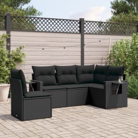 Set de muebles de jardín 5 pzas y cojines ratán sintético negro de , Conjuntos de jardín - Ref: Foro24-3252502, Precio: 370,8...