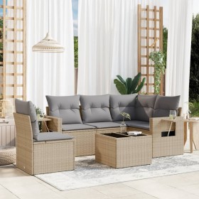 Juego de sofás jardín con cojines 6 pzas ratán sintético beige de , Conjuntos de jardín - Ref: Foro24-3252516, Precio: 432,55...