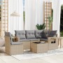 Juego de sofás jardín con cojines 6 pzas ratán sintético beige de , Conjuntos de jardín - Ref: Foro24-3252516, Precio: 432,55...