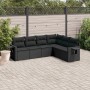 Set de sofás de jardín 6 piezas y cojines ratán sintético negro de , Conjuntos de jardín - Ref: Foro24-3252542, Precio: 430,8...