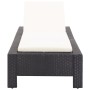 Tumbona con cojín de ratán sintético negro de vidaXL, Tumbonas - Ref: Foro24-46234, Precio: 150,57 €, Descuento: %