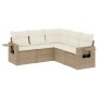 Juego de sofás jardín con cojines 5 pzas ratán sintético beige de , Conjuntos de jardín - Ref: Foro24-3252485, Precio: 401,89...