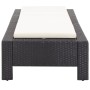 Tumbona con cojín de ratán sintético negro de vidaXL, Tumbonas - Ref: Foro24-46234, Precio: 150,57 €, Descuento: %