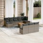 Set de sofás de jardín 11 pzas y cojines ratán sintético gris de , Conjuntos de jardín - Ref: Foro24-3223869, Precio: 572,90 ...