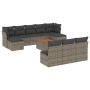 Set de sofás de jardín 11 pzas y cojines ratán sintético gris de , Conjuntos de jardín - Ref: Foro24-3223869, Precio: 572,90 ...