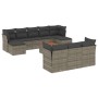 Set de sofás de jardín 11 pzas y cojines ratán sintético gris de , Conjuntos de jardín - Ref: Foro24-3223883, Precio: 603,40 ...