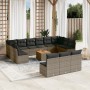 Set de sofás de jardín 14 pzas con cojines ratán sintético gris de , Conjuntos de jardín - Ref: Foro24-3223904, Precio: 809,2...