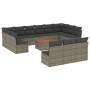 Set de sofás de jardín 14 pzas con cojines ratán sintético gris de , Conjuntos de jardín - Ref: Foro24-3223904, Precio: 809,2...