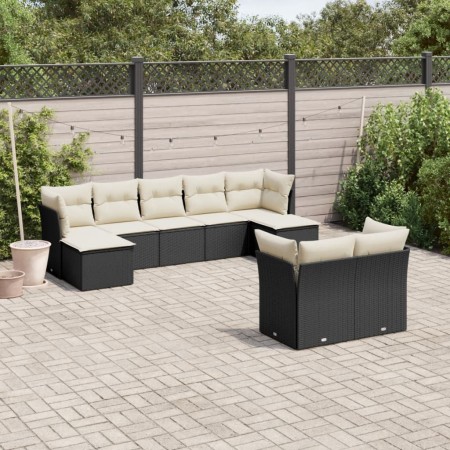 Set de sofás de jardín 8 piezas y cojines ratán sintético negro de , Conjuntos de jardín - Ref: Foro24-3250145, Precio: 537,5...