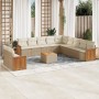 Set de sofás de jardín 12 pzas y cojines ratán sintético marrón de , Conjuntos de jardín - Ref: Foro24-3260217, Precio: 831,9...