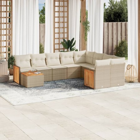Juego de sofás jardín con cojines beige 10 pzas ratán sintético de , Conjuntos de jardín - Ref: Foro24-3260399, Precio: 703,1...