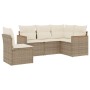 Juego de sofás jardín con cojines 5 pzas ratán sintético beige de , Conjuntos de jardín - Ref: Foro24-3258376, Precio: 367,51...