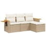 Juego de sofás jardín con cojines 4 pzas ratán sintético beige de , Conjuntos de jardín - Ref: Foro24-3259146, Precio: 317,29...