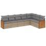 Set sofás de jardín 7 piezas y cojines ratán sintético beige de , Conjuntos de jardín - Ref: Foro24-3260113, Precio: 466,91 €...