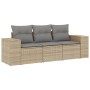 Juego de sofás de jardín con cojines beige 3 pzas ratán PE de , Conjuntos de jardín - Ref: Foro24-3254596, Precio: 243,09 €, ...
