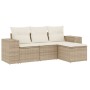 Juego de sofás jardín con cojines 4 pzas ratán sintético beige de , Conjuntos de jardín - Ref: Foro24-3254805, Precio: 320,32...
