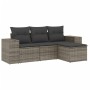 Set de sofás de jardín 4 pzas y cojines ratán sintético gris de , Conjuntos de jardín - Ref: Foro24-3254807, Precio: 272,44 €...