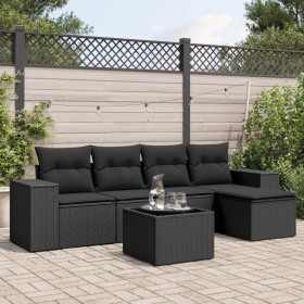 Set de sofás de jardín 6 piezas y cojines ratán sintético negro de , Conjuntos de jardín - Ref: Foro24-3254832, Precio: 394,2...