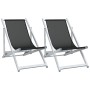 Sillas de playa plegables 2 unidades aluminio y textilene negro de , Sillas de jardín - Ref: Foro24-360168, Precio: 99,56 €, ...