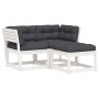 Set sofás jardín 3 pzas con cojines madera maciza pino blanco de , Conjuntos de jardín - Ref: Foro24-3216991, Precio: 344,52 ...