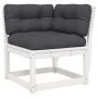 Set sofás jardín 3 pzas con cojines madera maciza pino blanco de , Conjuntos de jardín - Ref: Foro24-3216991, Precio: 340,28 ...