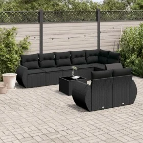 8-piece garden sofa set and black synthetic rattan cushions by , Modular outdoor sofas - Ref: Foro24-3221624, Price: 682,72 €...